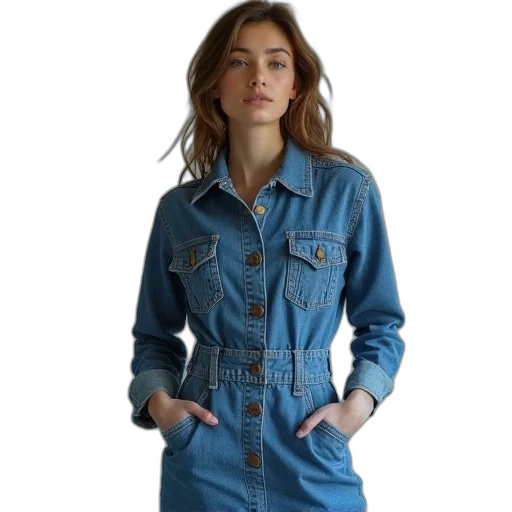 jacket, dress, photorealistic, blue transparent PNG cut-out