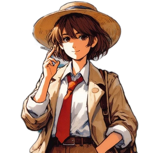 hat, staff, jacket, weapon transparent PNG cut-out