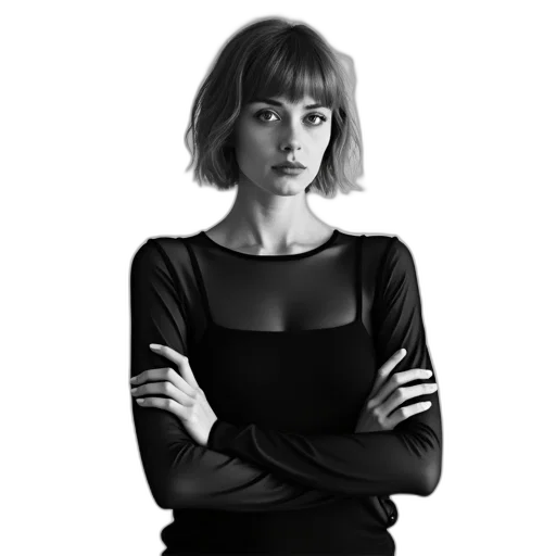 dress, jacket, face, staff transparent PNG cut-out