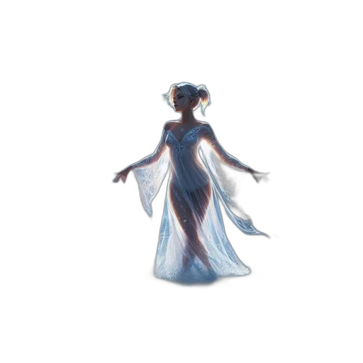 dress, crown, staff, creature transparent PNG cut-out