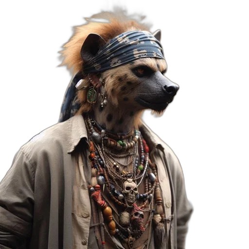 animal, mask, jacket, jewelry transparent PNG cut-out