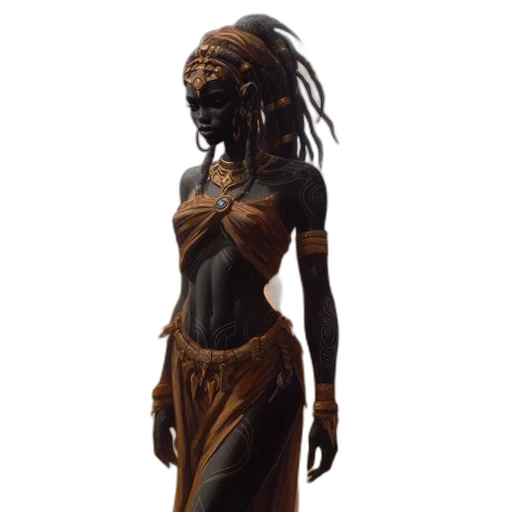 dress, mask, staff, creature transparent PNG cut-out