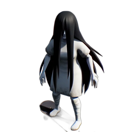 dress, hair, creature, staff transparent PNG cut-out