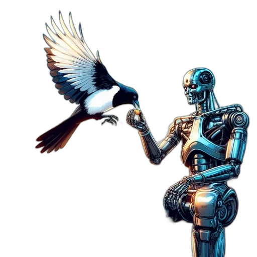 robot, concept art, pixel art, 3d render transparent PNG cut-out