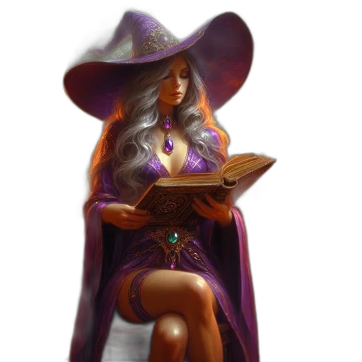 dress, hat, staff, fantasy art transparent PNG cut-out