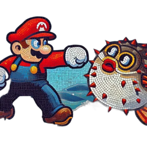 mask, weapon, creature, pixel art transparent PNG cut-out