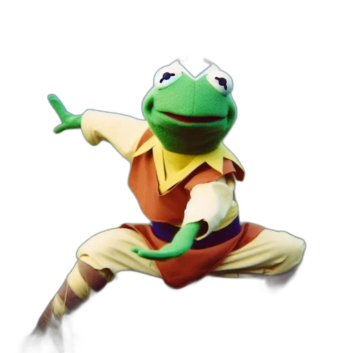 staff, frog, puppet, vivid transparent PNG cut-out