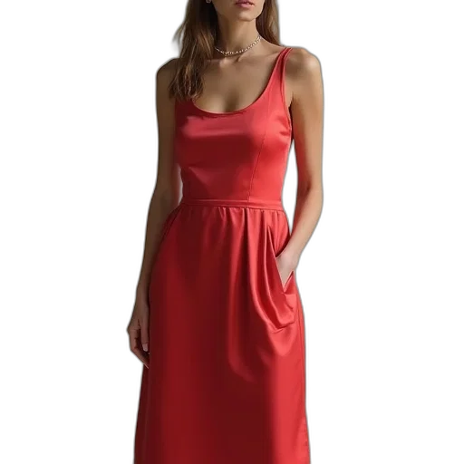 dress, red, line, scoop transparent PNG cut-out