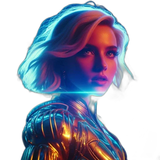 robot, face, jacket, hair transparent PNG cut-out