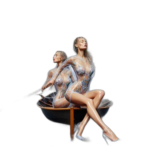 furniture, hair, concept art, 3d render transparent PNG cut-out