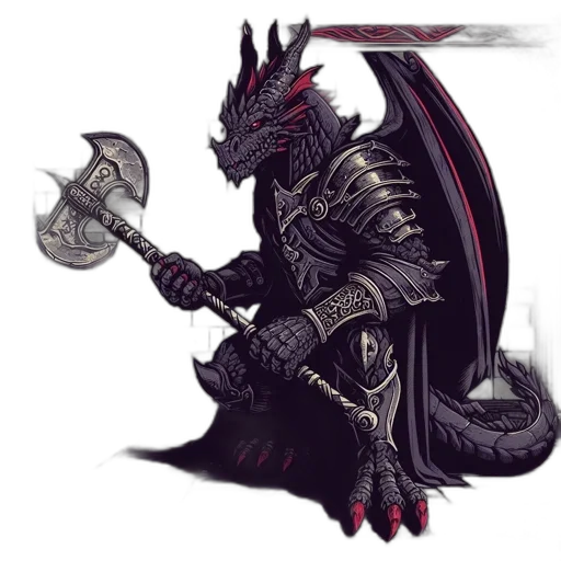 dragon, sword, staff, weapon transparent PNG cut-out