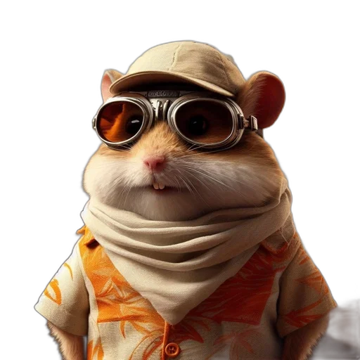 animal, jacket, hat, staff transparent PNG cut-out