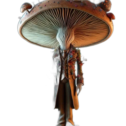 hat, umbrella, staff, robot transparent PNG cut-out