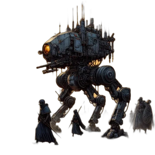 robot, creature, weapon, concept art transparent PNG cut-out