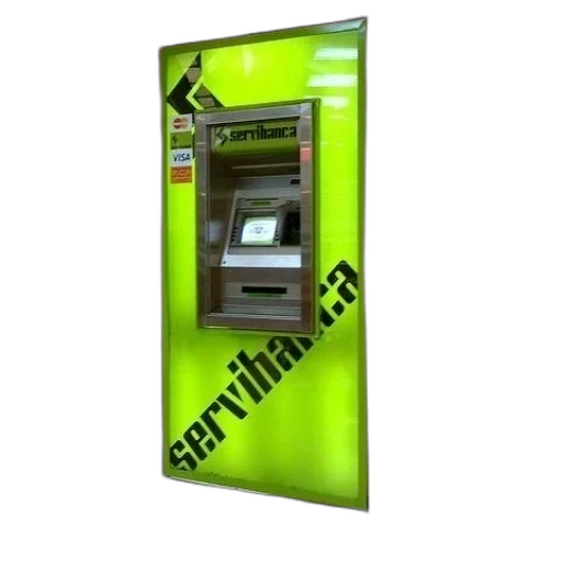 bright, green, atm, word transparent PNG cut-out