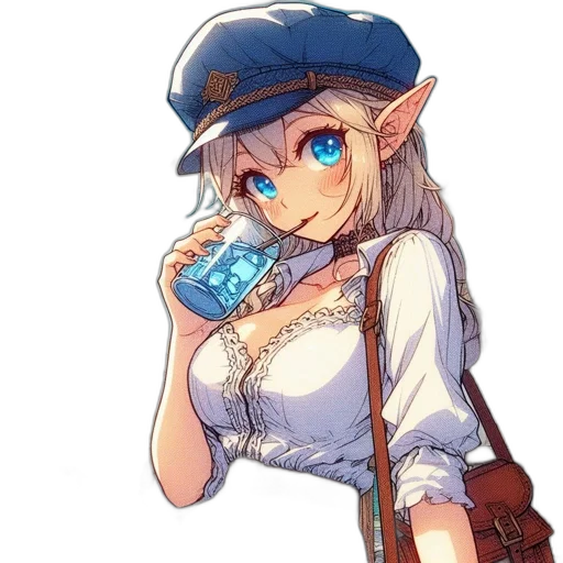bottle, staff, hat, weapon transparent PNG cut-out
