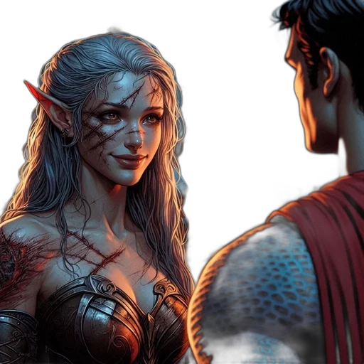 fantasy art, comic book art, concept art, photorealistic transparent PNG cut-out