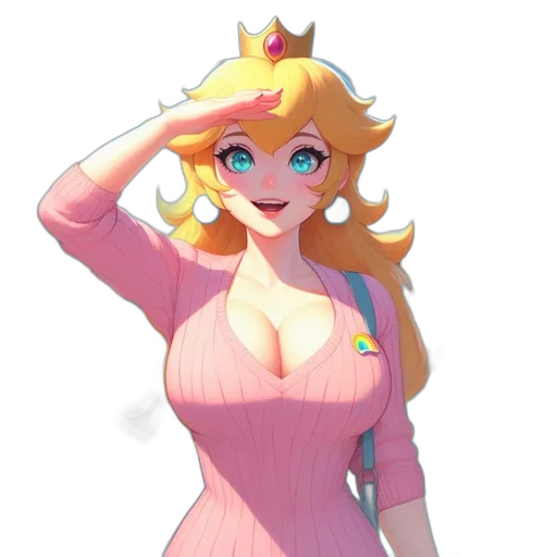 dress, crown, staff, pixel art transparent PNG cut-out