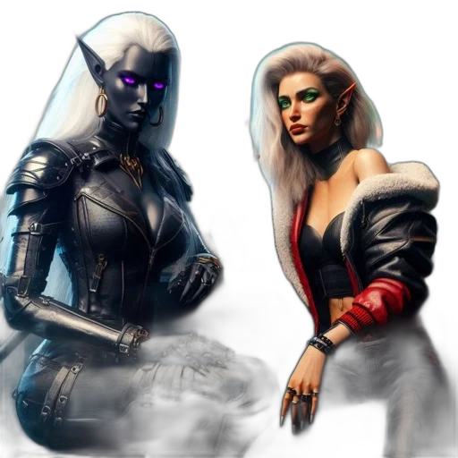 concept art, comic book art, cyberpunk, fantasy art transparent PNG cut-out