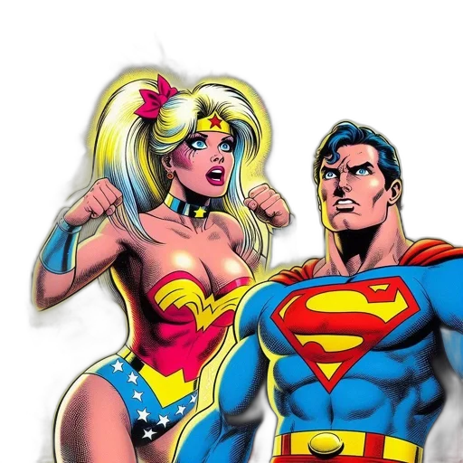 comic book art, concept art, cartoon, three transparent PNG cut-out