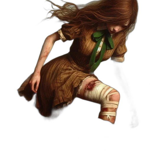 dress, hair, weapon, mask transparent PNG cut-out