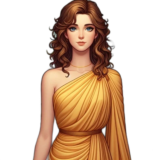 dress, jewelry, staff, fantasy art transparent PNG cut-out