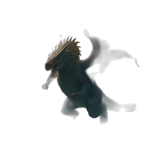 dragon, creature, animal, staff transparent PNG cut-out