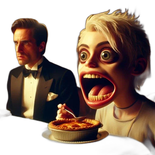 food, face, concept art, 3d render transparent PNG cut-out