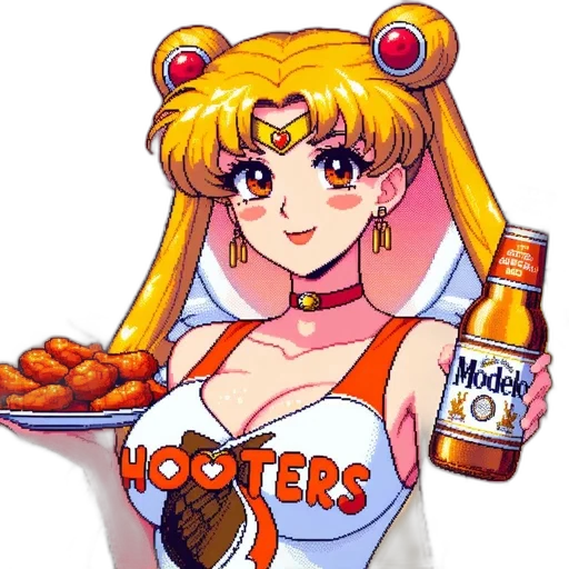 food, robot, pixel art, anime transparent PNG cut-out