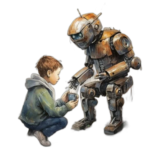robot, weapon, concept art, pixel art transparent PNG cut-out
