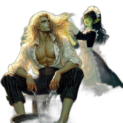 concept art, comic book art, fantasy art, watercolor transparent PNG cut-out