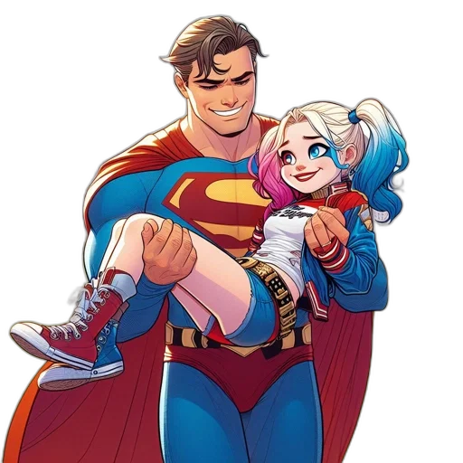 comic book art, concept art, cartoon, superman transparent PNG cut-out