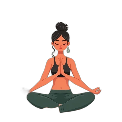 cartoon, pixel art, namaste, all transparent PNG cut-out