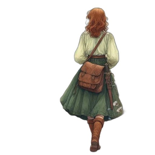 dress, jacket, staff, bottle transparent PNG cut-out