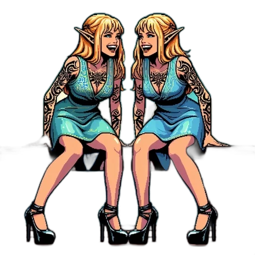 dress, jewelry, concept art, pixel art transparent PNG cut-out