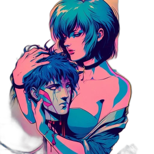 cyberpunk, vaporwave, concept art, comic book art transparent PNG cut-out