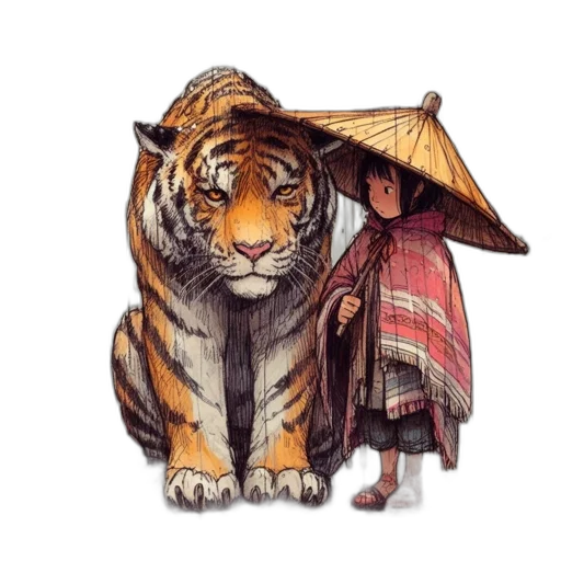 umbrella, animal, jacket, hat transparent PNG cut-out
