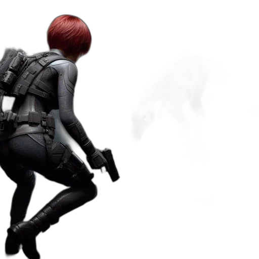 jacket, weapon, robot, staff transparent PNG cut-out