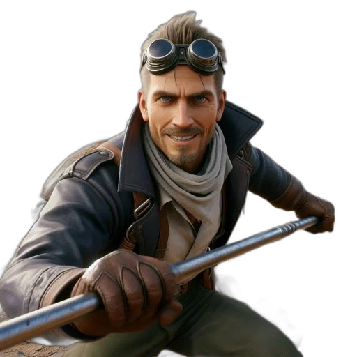 weapon, staff, jacket, sword transparent PNG cut-out