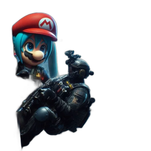 weapon, robot, hat, staff transparent PNG cut-out