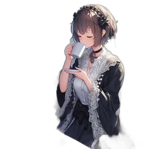 dress, staff, jacket, weapon transparent PNG cut-out
