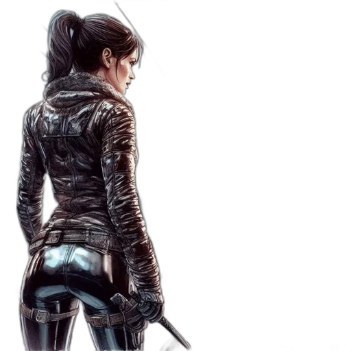 jacket, weapon, concept art, comic book art transparent PNG cut-out