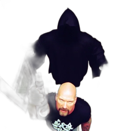 creature, jacket, staff, mask transparent PNG cut-out