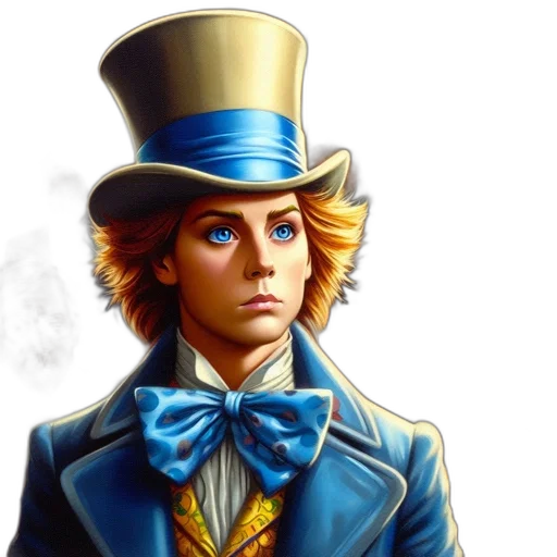 hat, staff, face, fantasy art transparent PNG cut-out