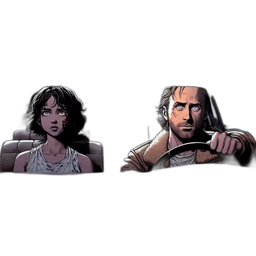 face, comic book art, concept art, pixel art transparent PNG cut-out
