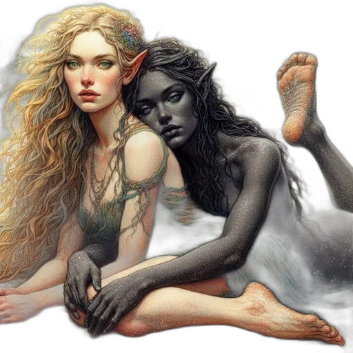 fantasy art, concept art, watercolor, photorealistic transparent PNG cut-out