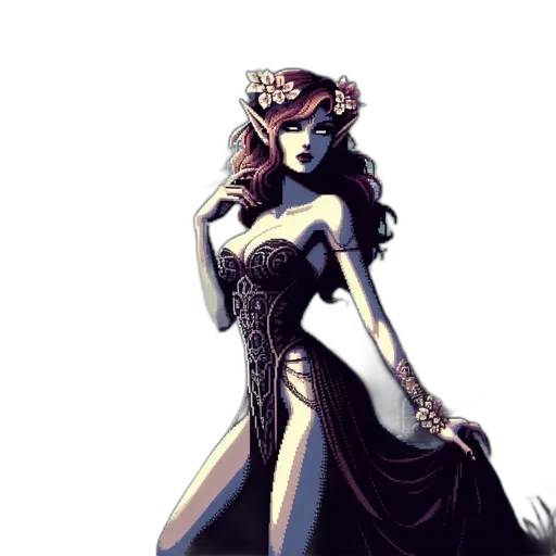 dress, crown, jewelry, fantasy art transparent PNG cut-out