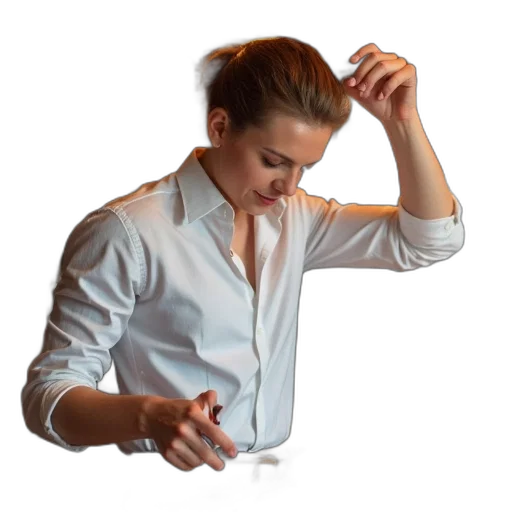 jacket, staff, jewelry, hair transparent PNG cut-out