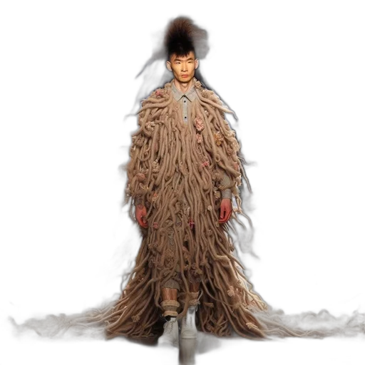 hair, dress, jacket, creature transparent PNG cut-out