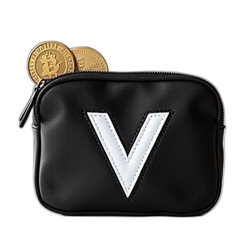 coin, pouch, white, logo transparent PNG cut-out
